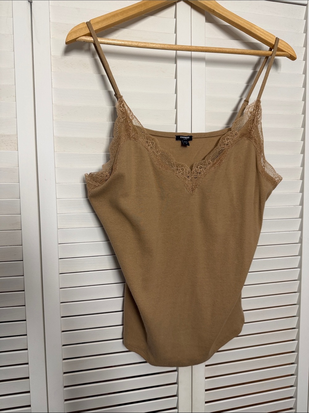 Express Tan Lace-Trim Cami